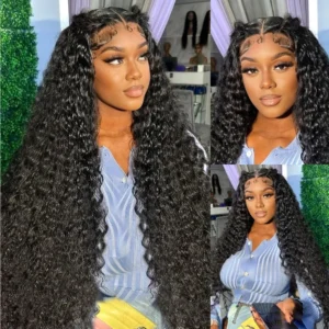 13*4 Lace Big Wave Highlighted Wig Full Head Wig Party Use Long Curly Hair African Women Wig - Piano Color, 32 Inches